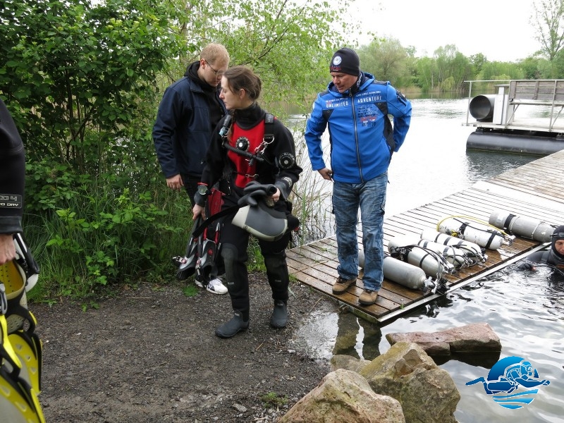 Sidemount Testevent Seahorse Kronau Test im Wasser mit Daniela, Chris und Roby