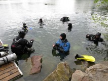 Sidemount Testevent Seahorse Kronau Test im Wasser durch Testteam und Sven mit dem DiveSystem Manta